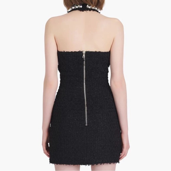 The Kasran Jeweled Tweed Halter Dress - Picture 3 of 12